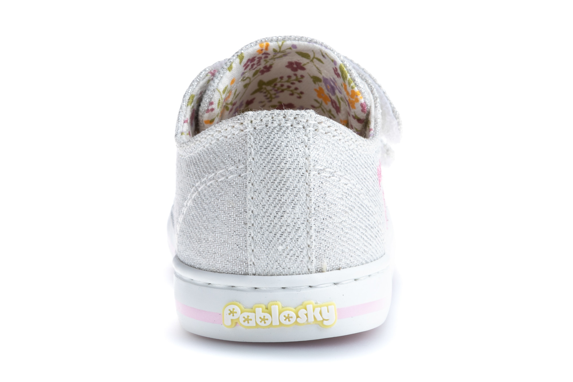 Sapatilhas de Lona para Bebé com Velcro Pablosky Prateado-5