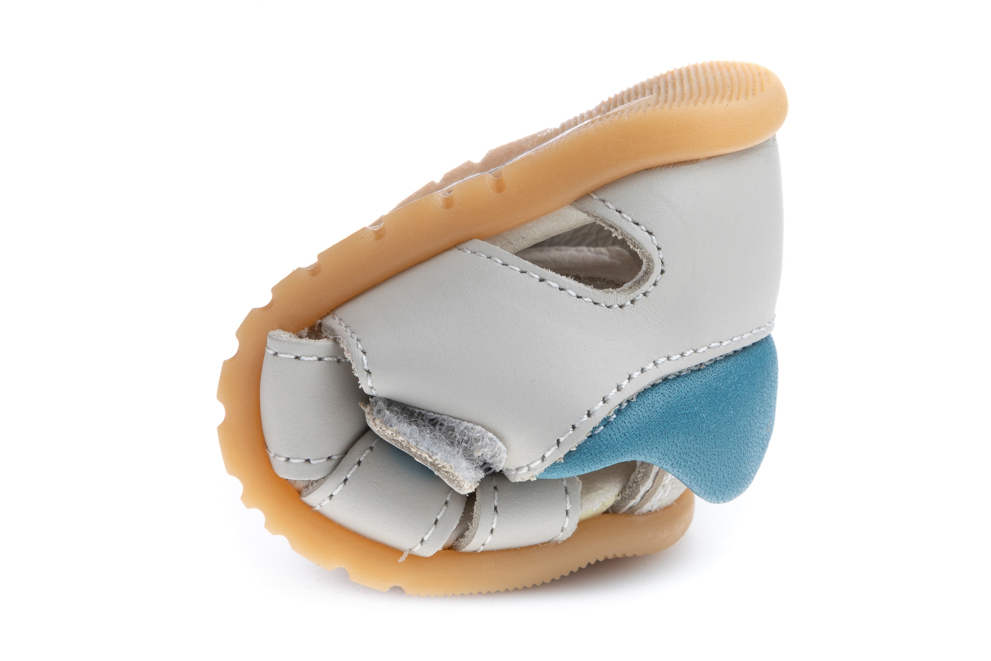 Sandálias para Bebé de Pele com Velcro Pablosky Bege-3
