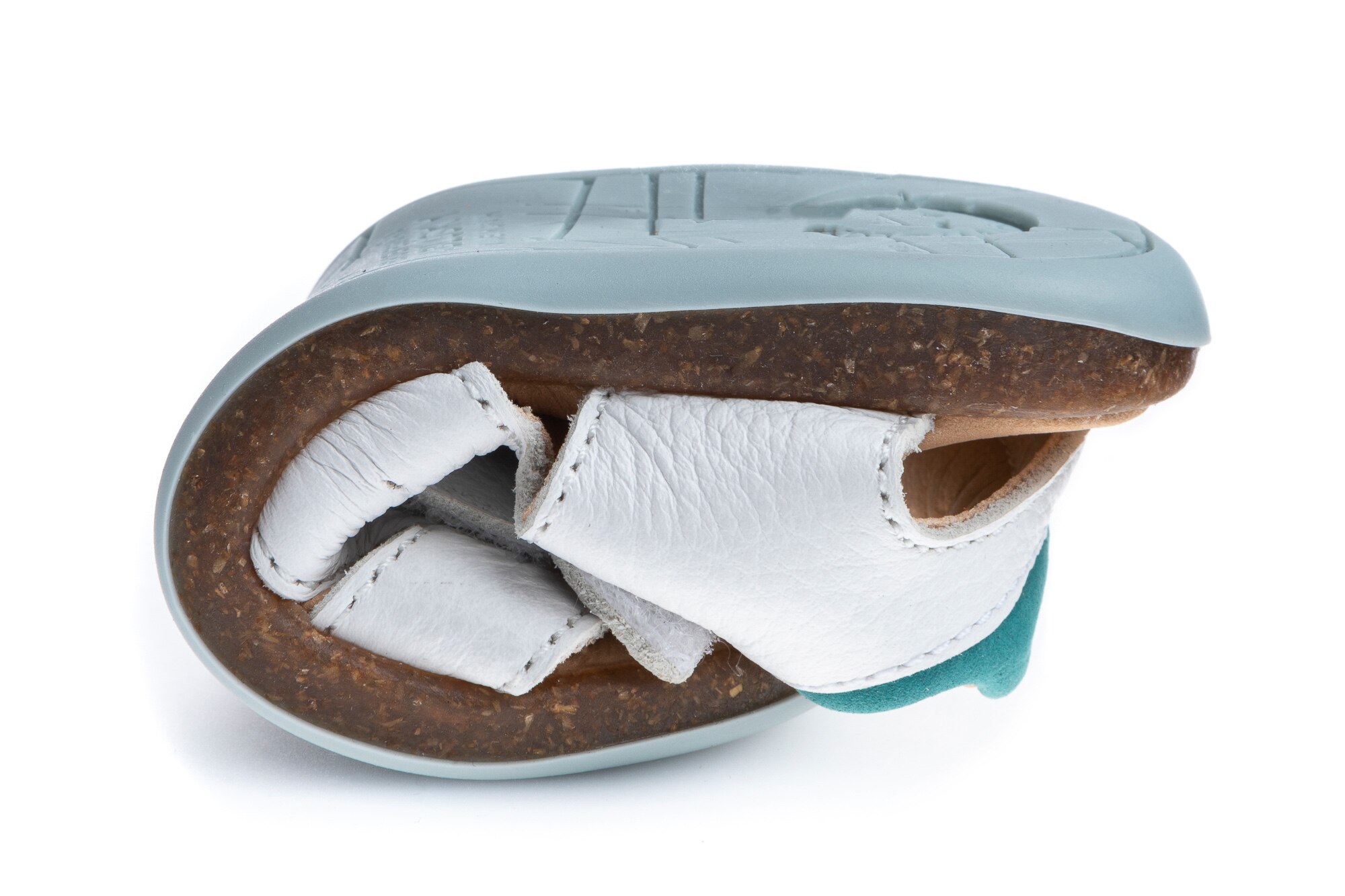 Sandálias para Bebé de Pele com Velcro Branco-3