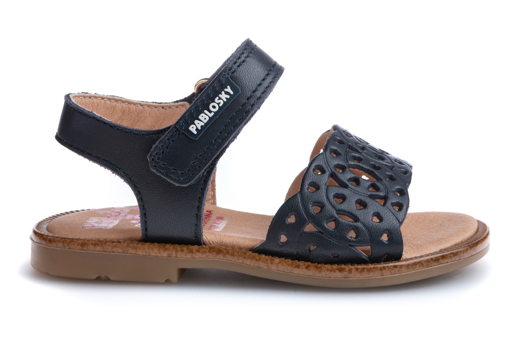 Sandálias para Bebé de Pele com Velcro Pablosky Azul-marinho-6