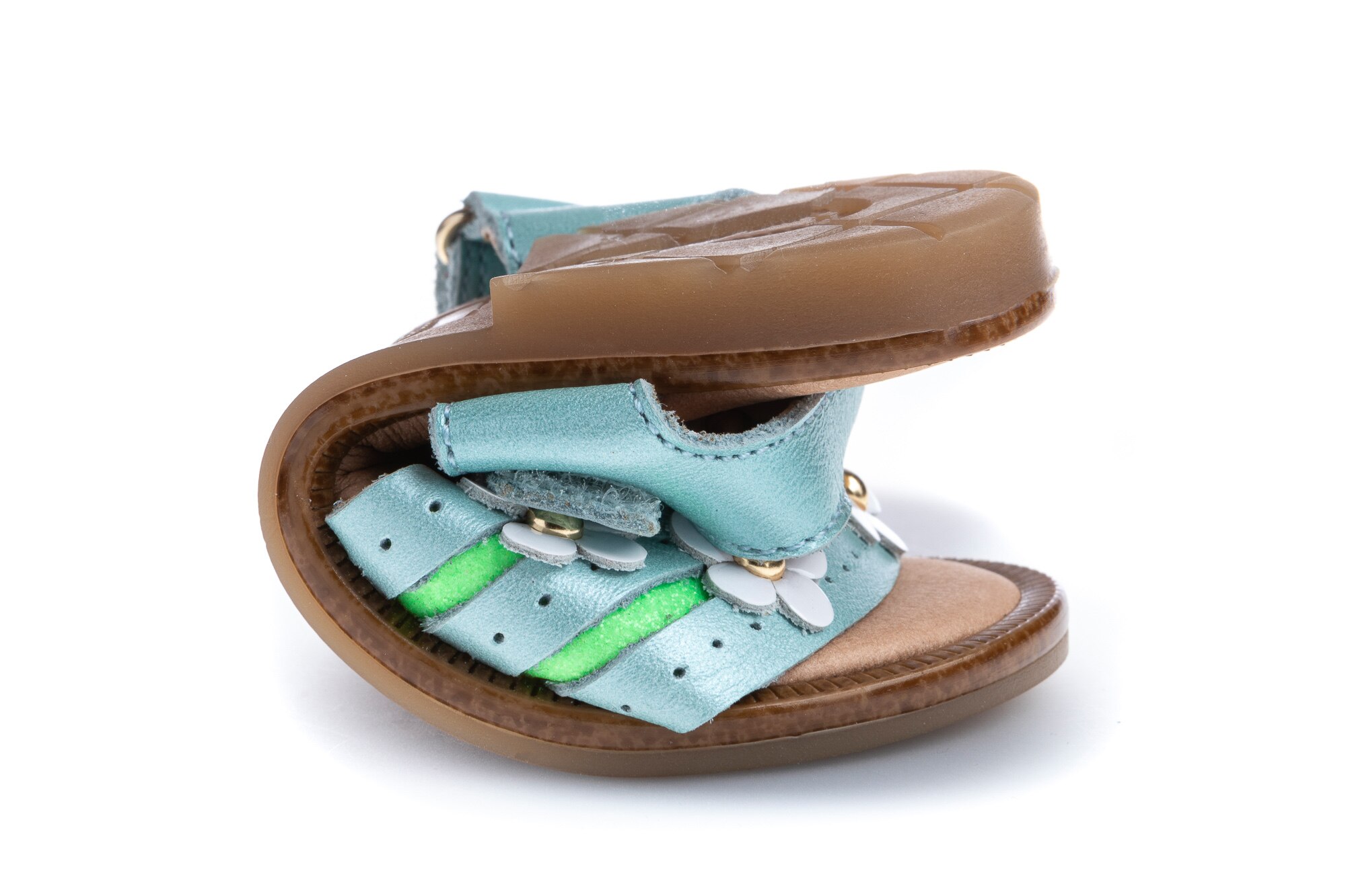 Sandálias para Bebé de Pele com Velcro Pablosky Azul-claro-3