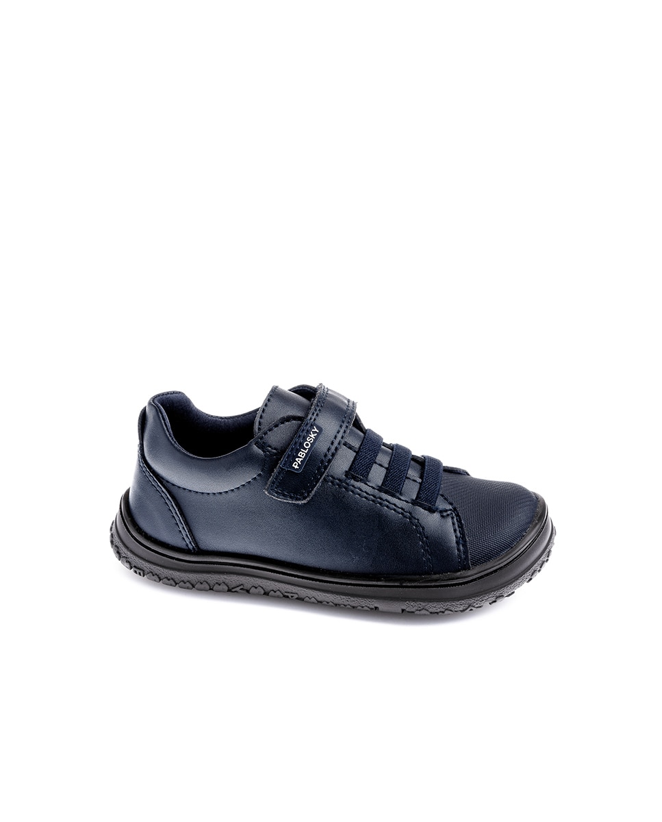 Mocassins Infantil Têxteis com Velcro Azul-1