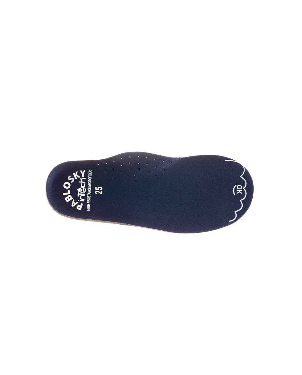 Mocassins Infantil Têxteis com Velcro Pablosky Azul-3