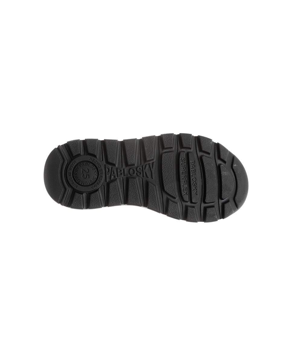 Bluchers de Pele com Velcro Azul-3