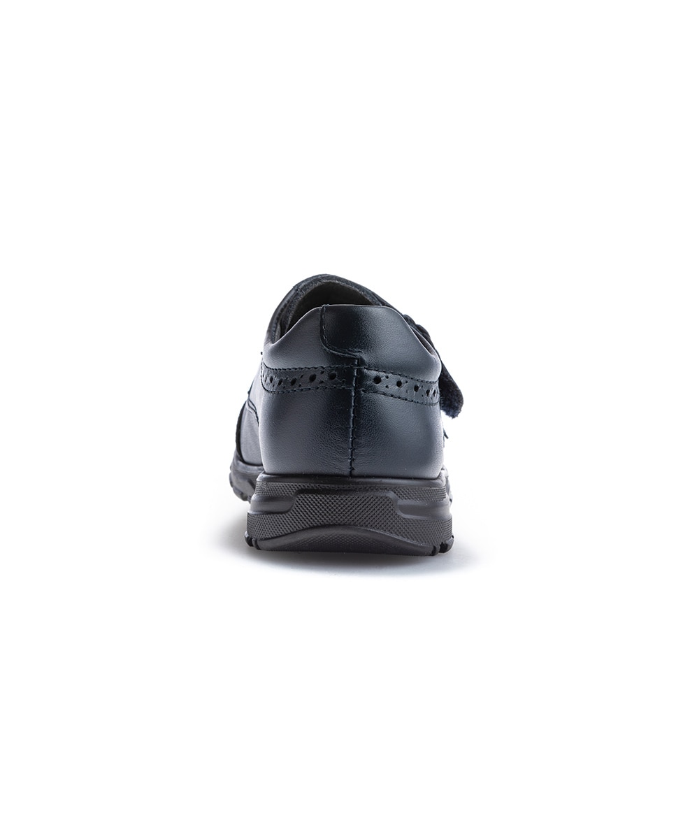 Bluchers de Pele com Velcro Azul-5