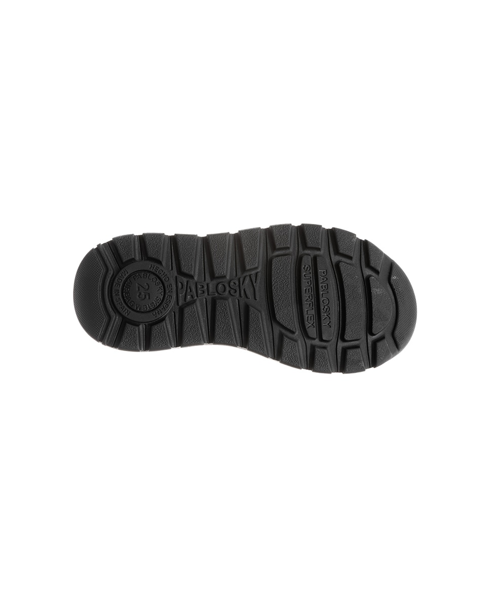 Mocassins Infantil de Pele com Velcro Pablosky Preto-3
