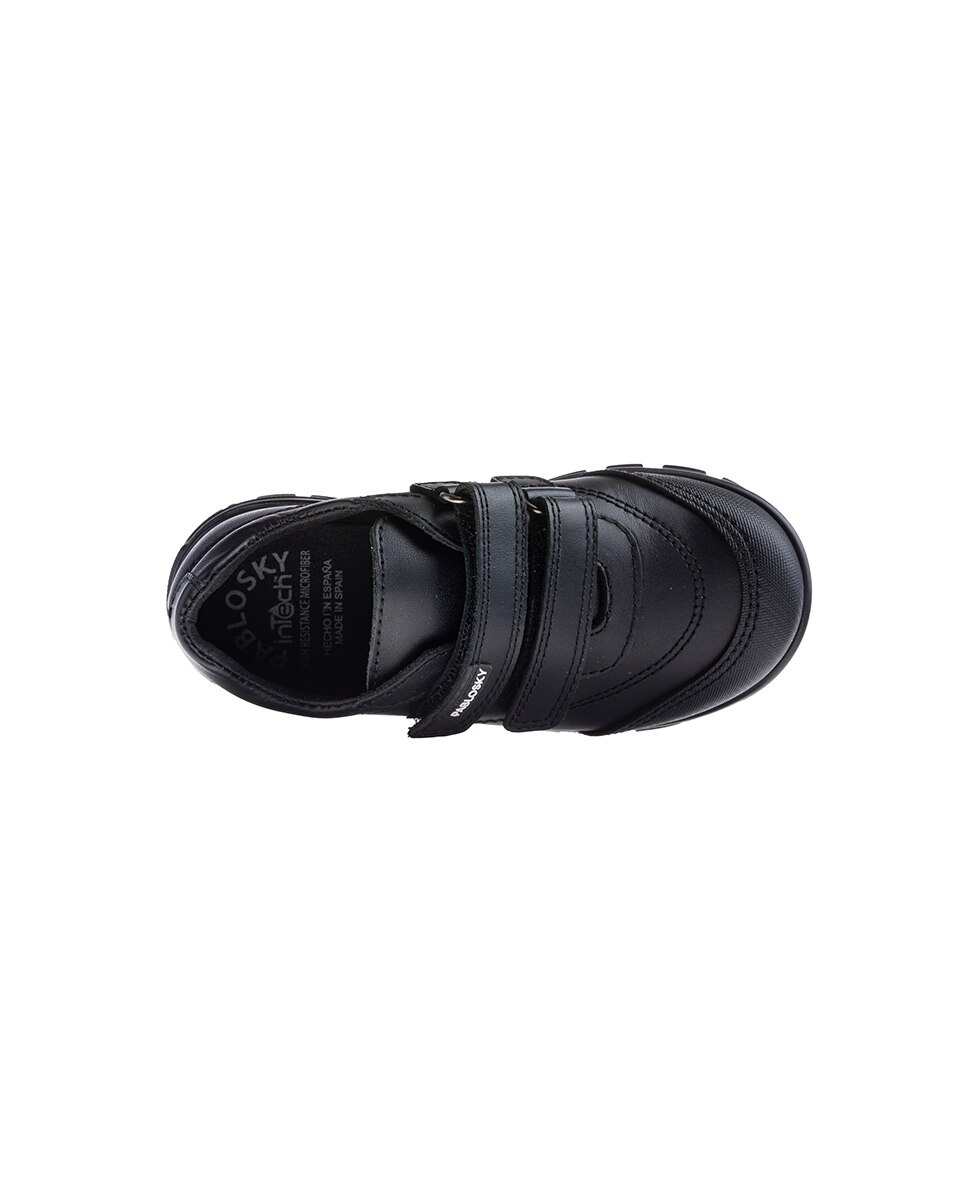 Mocassins Infantil de Pele com Velcro Pablosky Preto-4