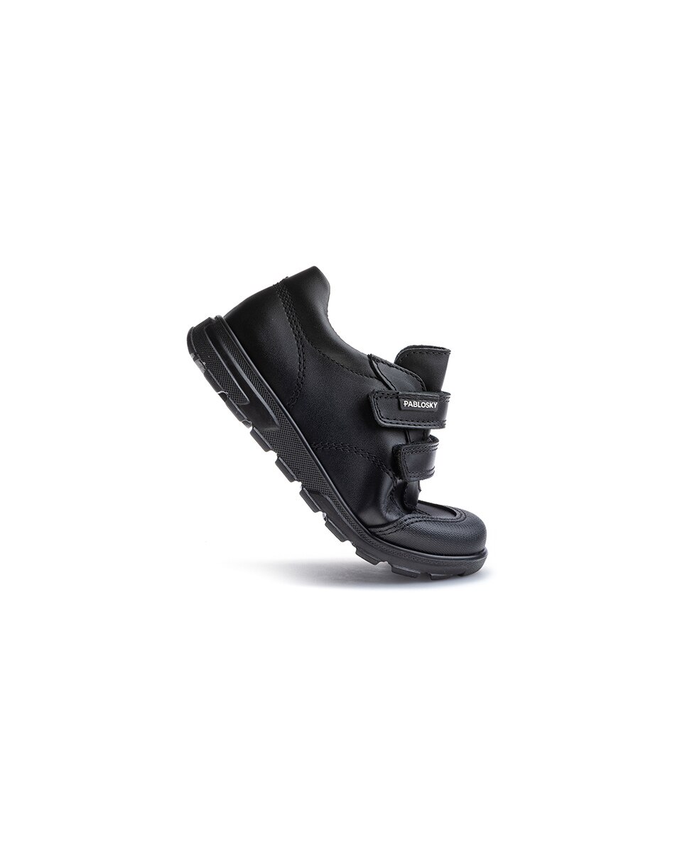 Mocassins Infantil de Pele com Velcro Pablosky Preto-6