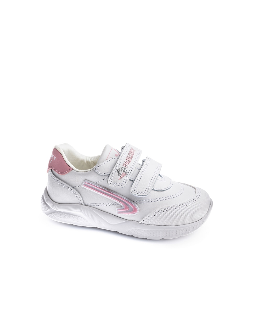 Sapatilhas Desportivas Barefoot com Velcro Branco / Rosa-1