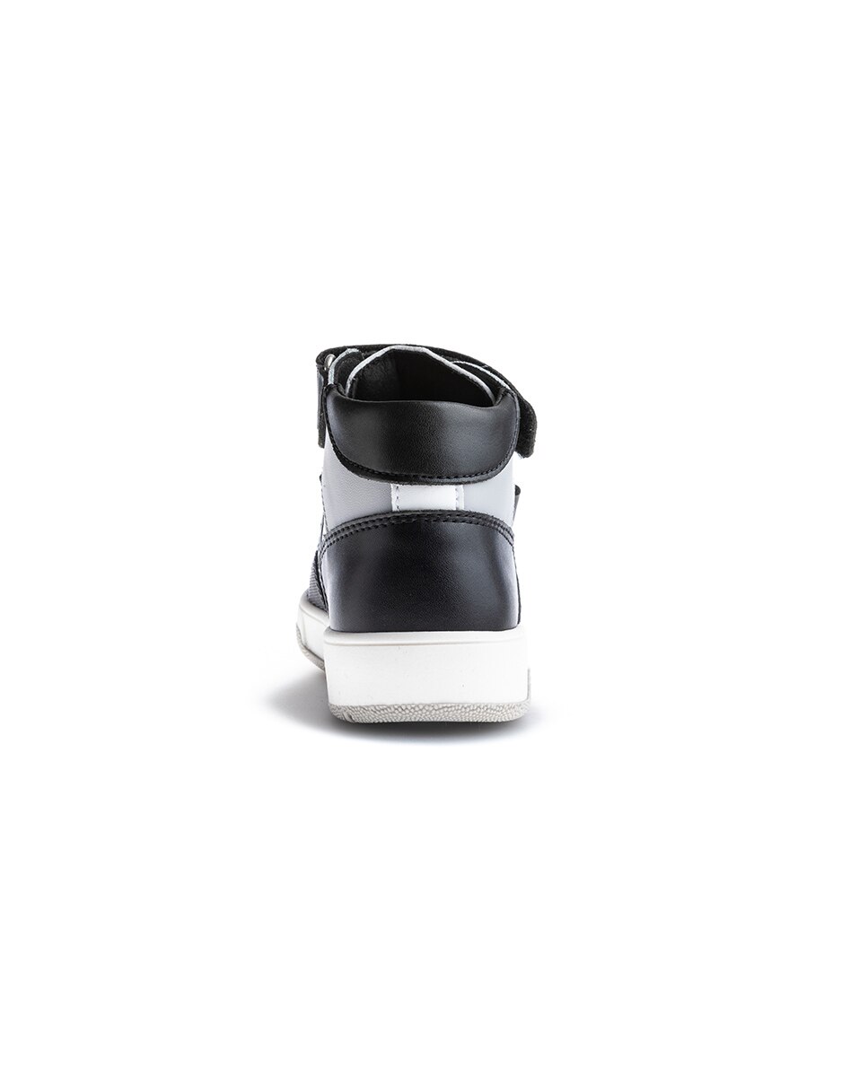 Sapatilhas Desportivas Infantil de Pele com Velcro Pablosky Preto / Branco-5