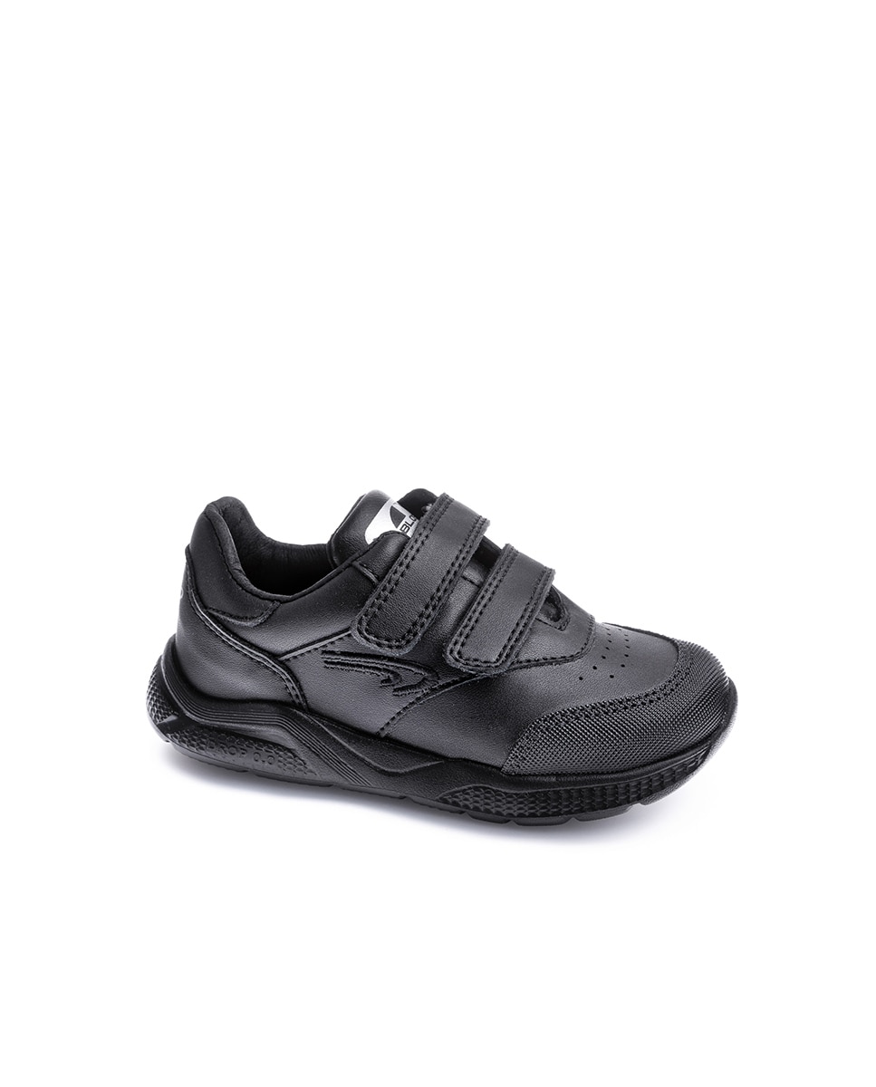 Sapatilhas Infantil Pablosky de Pele com Velcro Preto-1