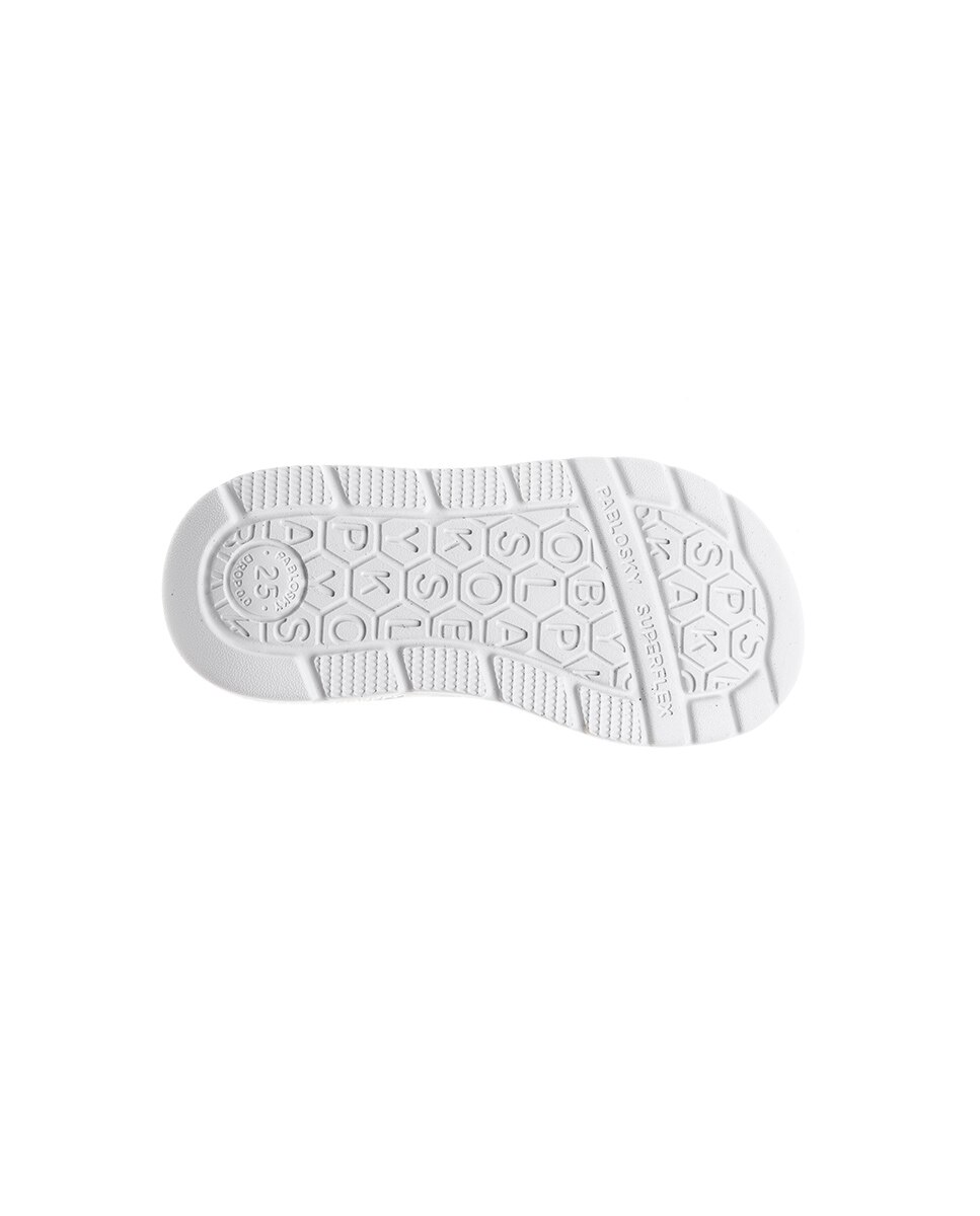 Sapatilhas Desportivas de Pele e Têxtil Técnico com Velcro Infantil Pablosky Rosa-4