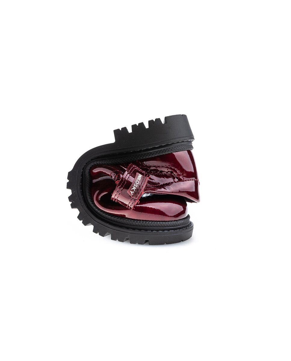 Sapatos de Presilha Infantil de Pele com Velcro Pablosky Bordeaux-2