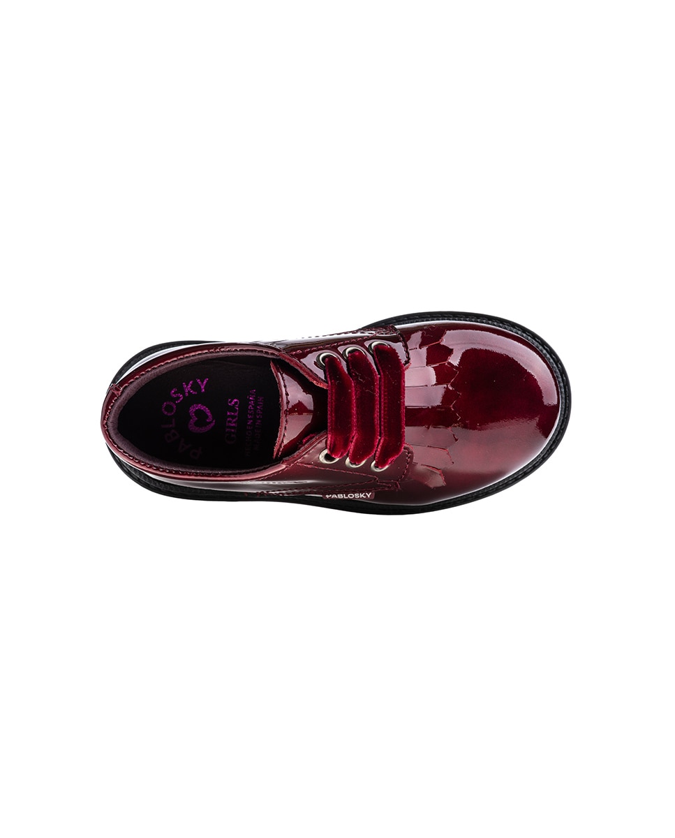 Sapatos com Atacadores Infantil de Pele com Atacadores Pablosky Bordeaux-4