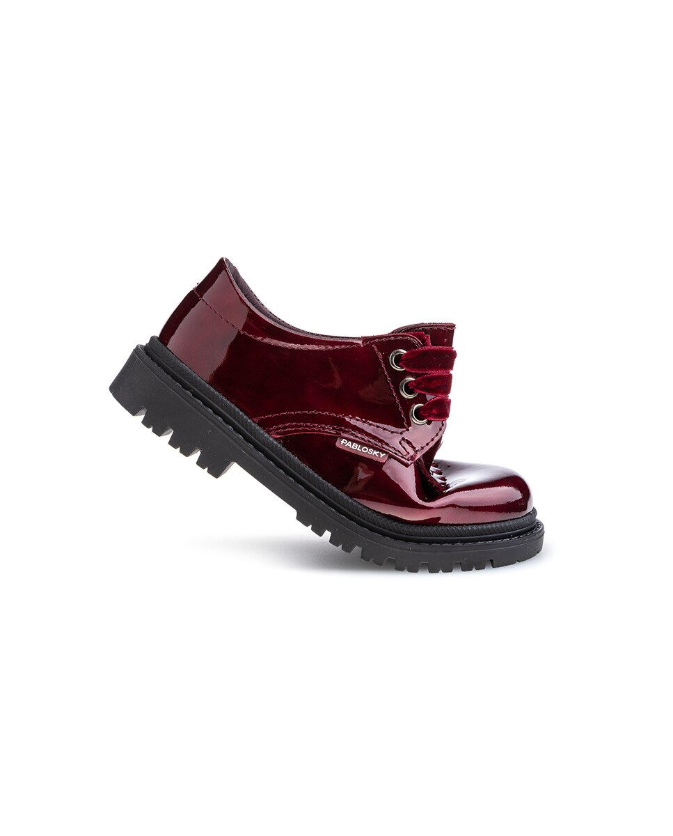 Sapatos com Atacadores Infantil de Pele com Atacadores Pablosky Bordeaux-6