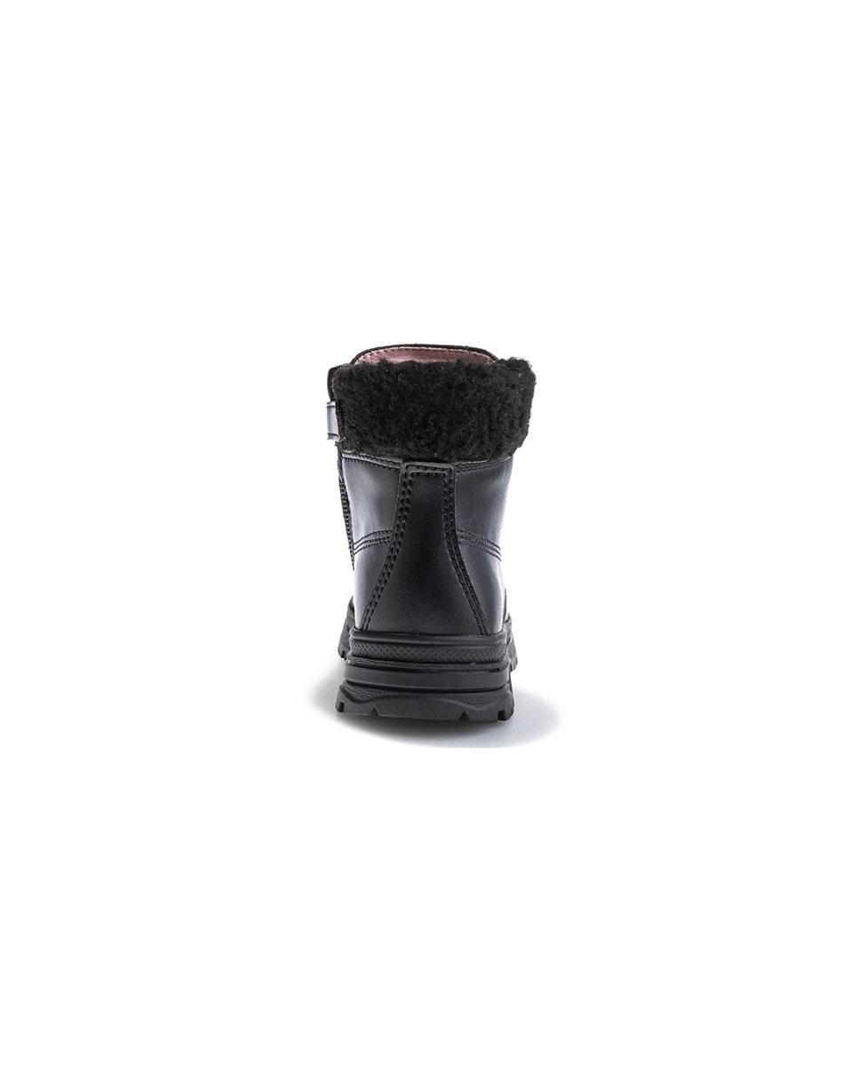 Botas Infantil de Leader-tech com Atacadores e Fecho Zip Preto-6