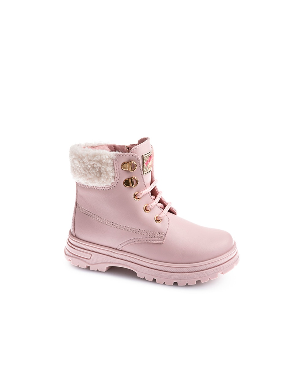 Botas de Leader-tech com Atacadores e Fecho Zip Pablosky Rosa-1