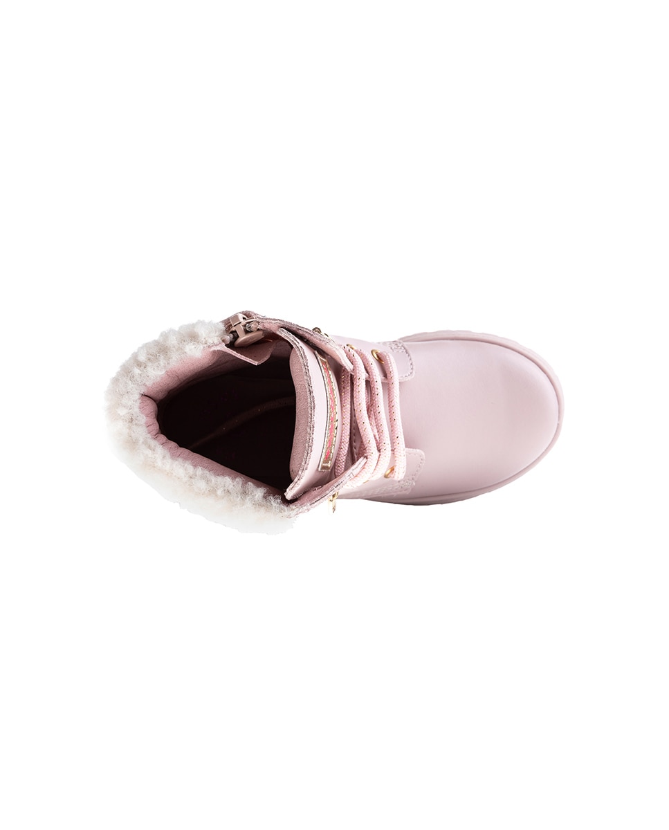 Botas de Leader-tech com Atacadores e Fecho Zip Pablosky Rosa-4