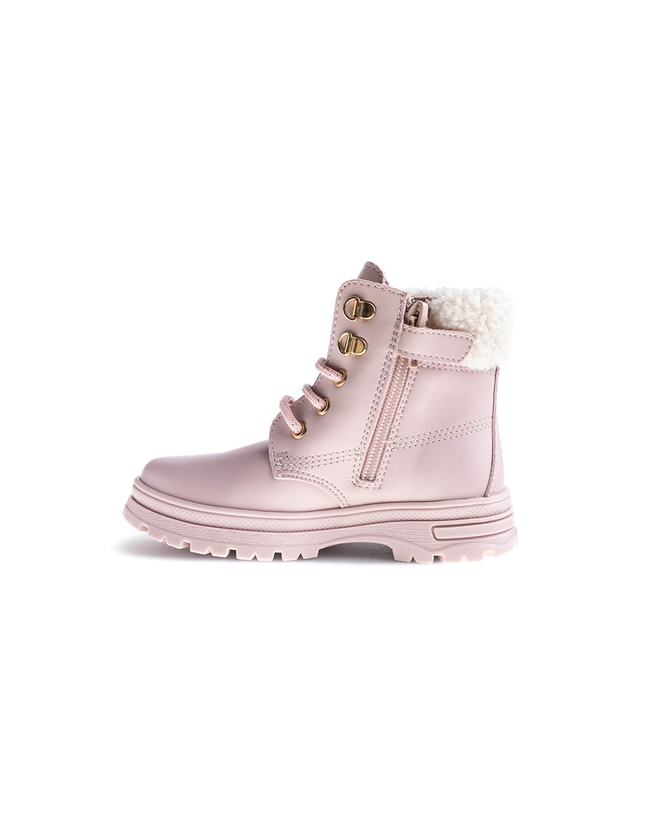 Botas de Leader-tech com Atacadores e Fecho Zip Pablosky Rosa-5
