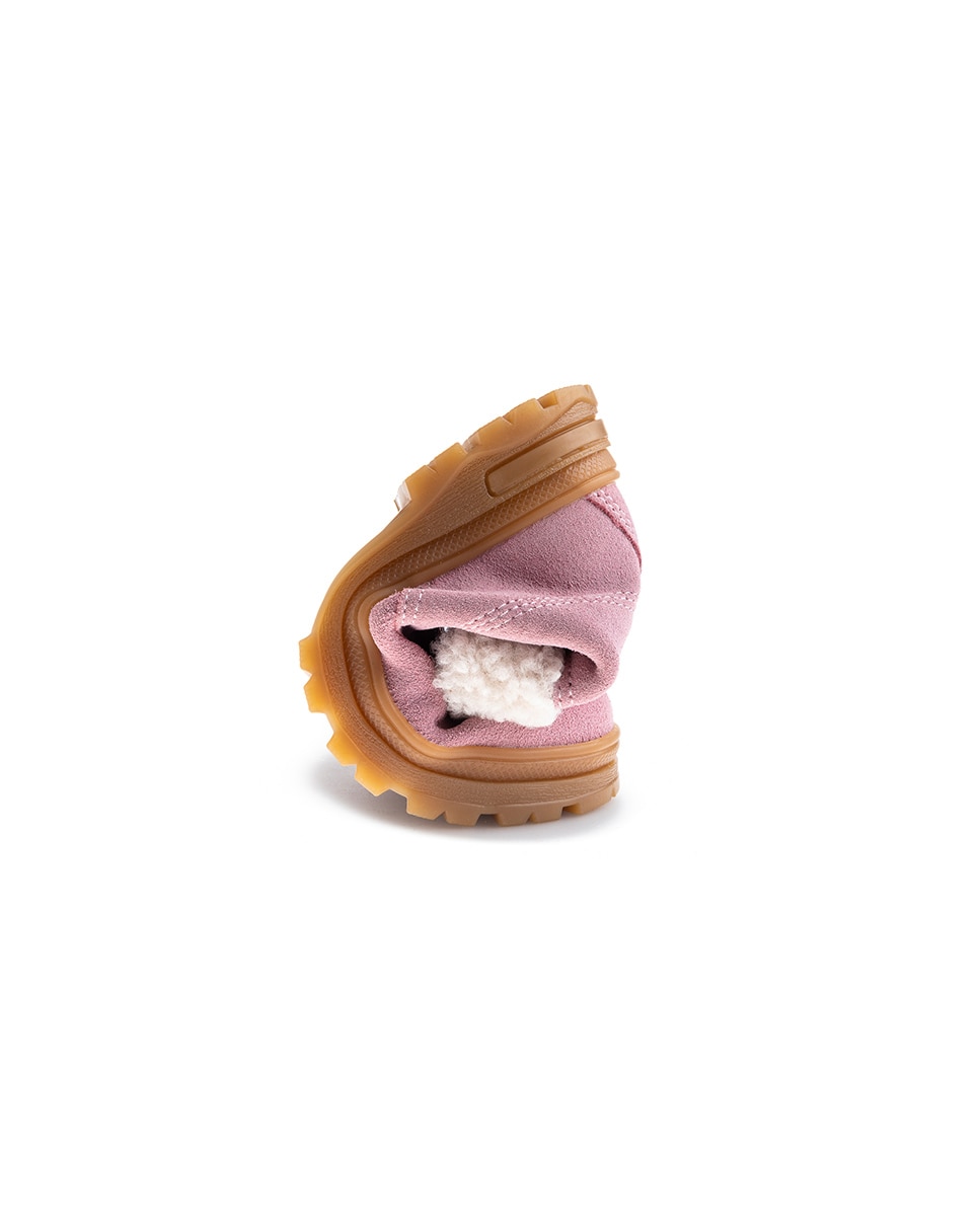 Botas Infantil de Pele com Atacadores e Fecho Zip Pablosky Rosa-2