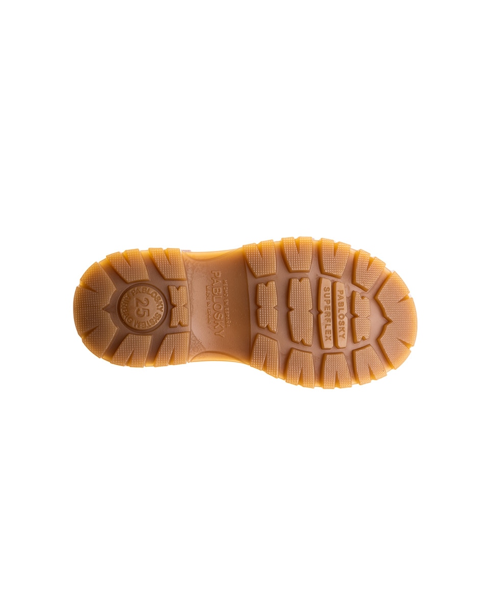 Botas Infantil de Pele com Atacadores e Fecho Zip Pablosky Rosa-3