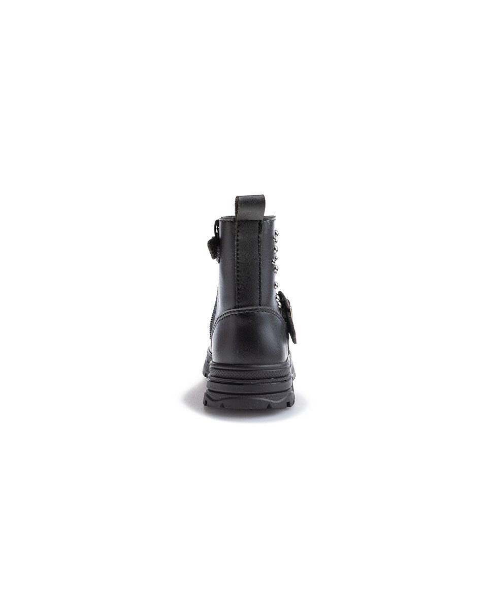 Botins Pablosky de Pele com Fecho Zip Preto-6