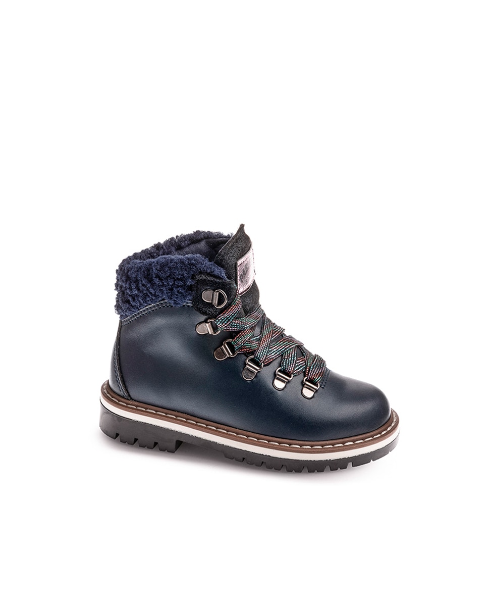 Botas de Leader-tech com Atacadores e Fecho Zip Azul-1