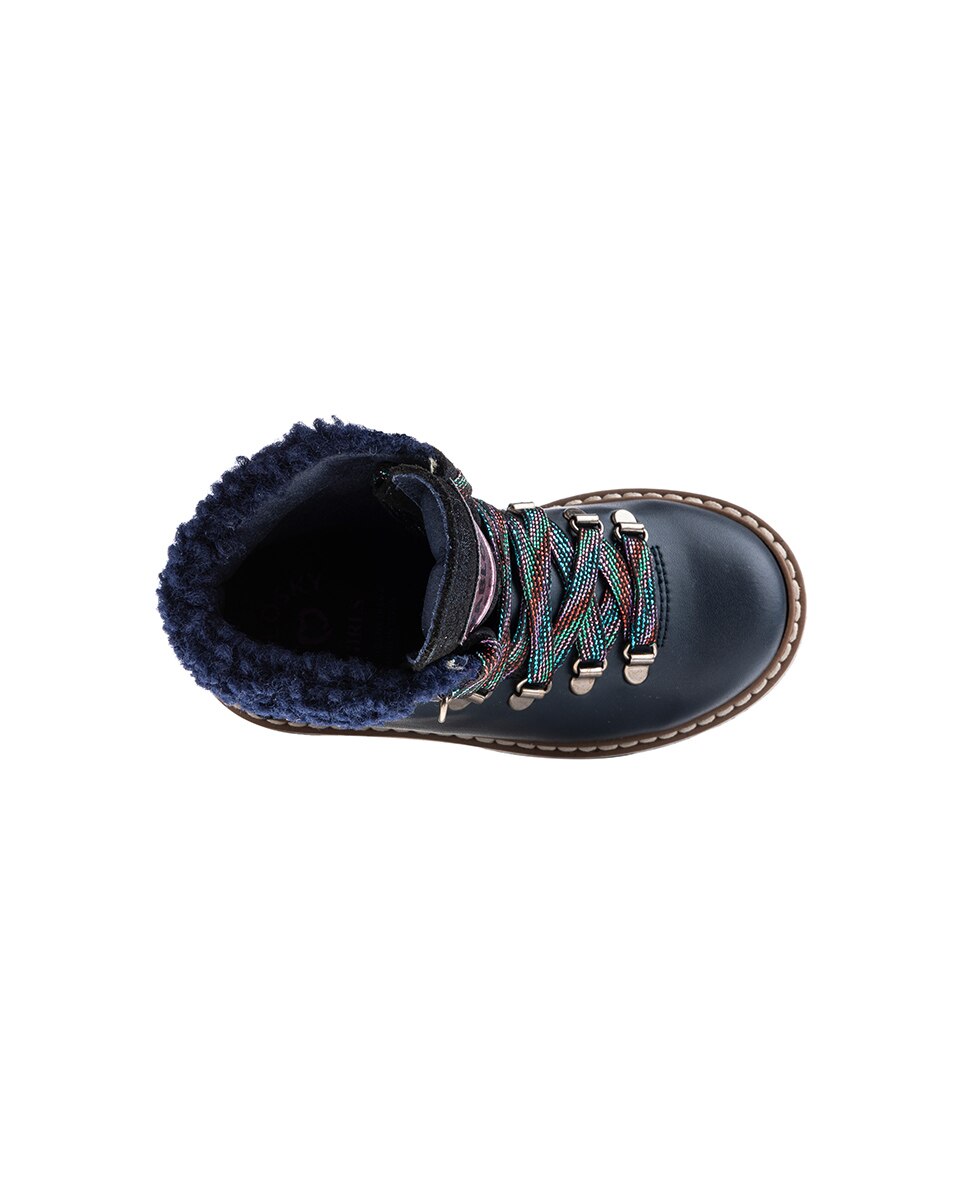 Botas de Leader-tech com Atacadores e Fecho Zip Azul-4