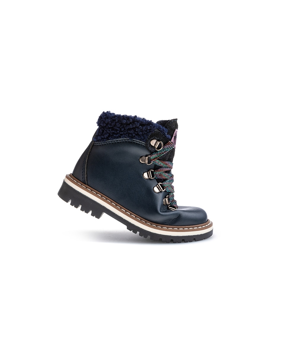 Botas de Leader-tech com Atacadores e Fecho Zip Azul-6