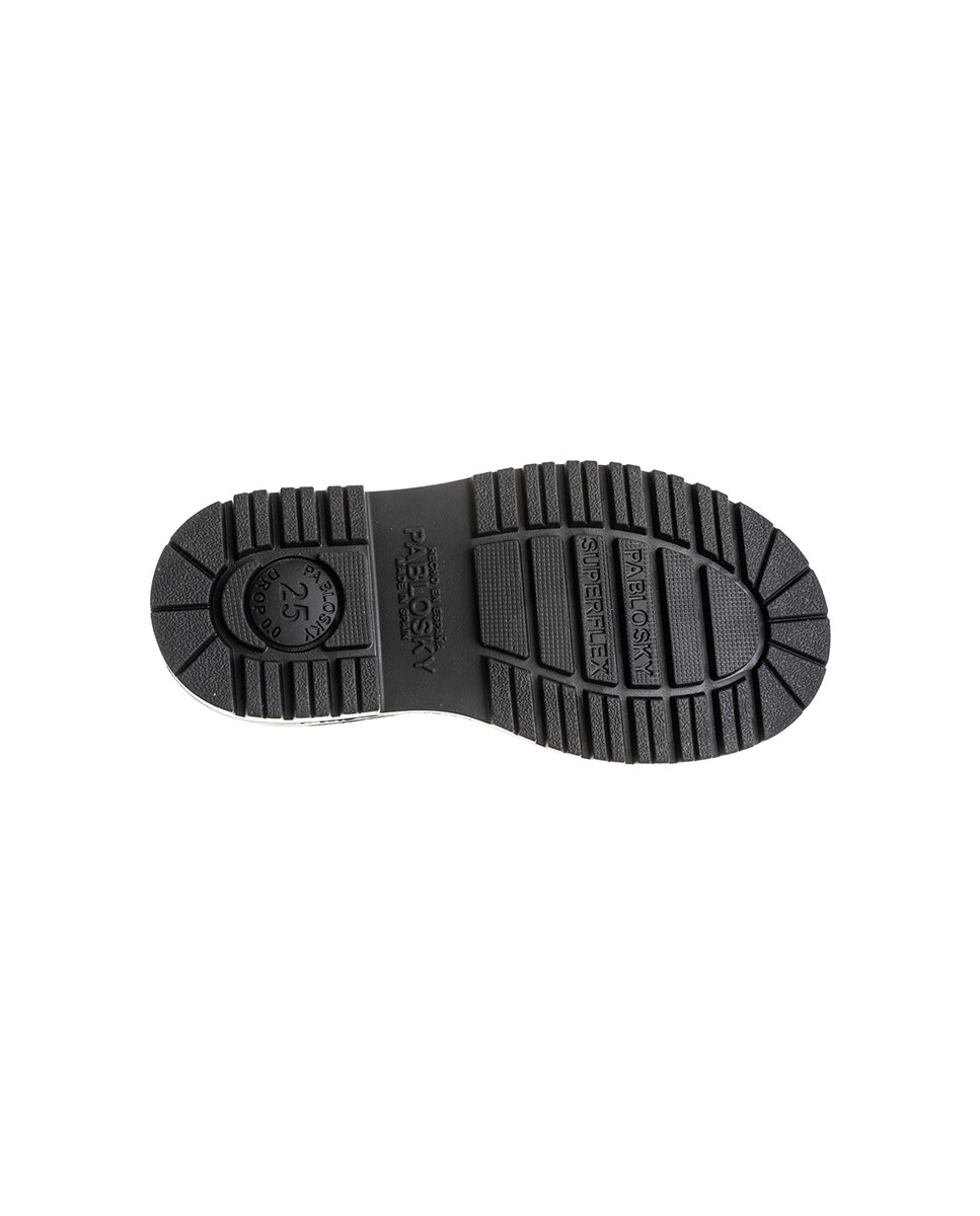 Botas Infantil de Pele com Atacadores e Fecho Zip Pablosky Rosa-3