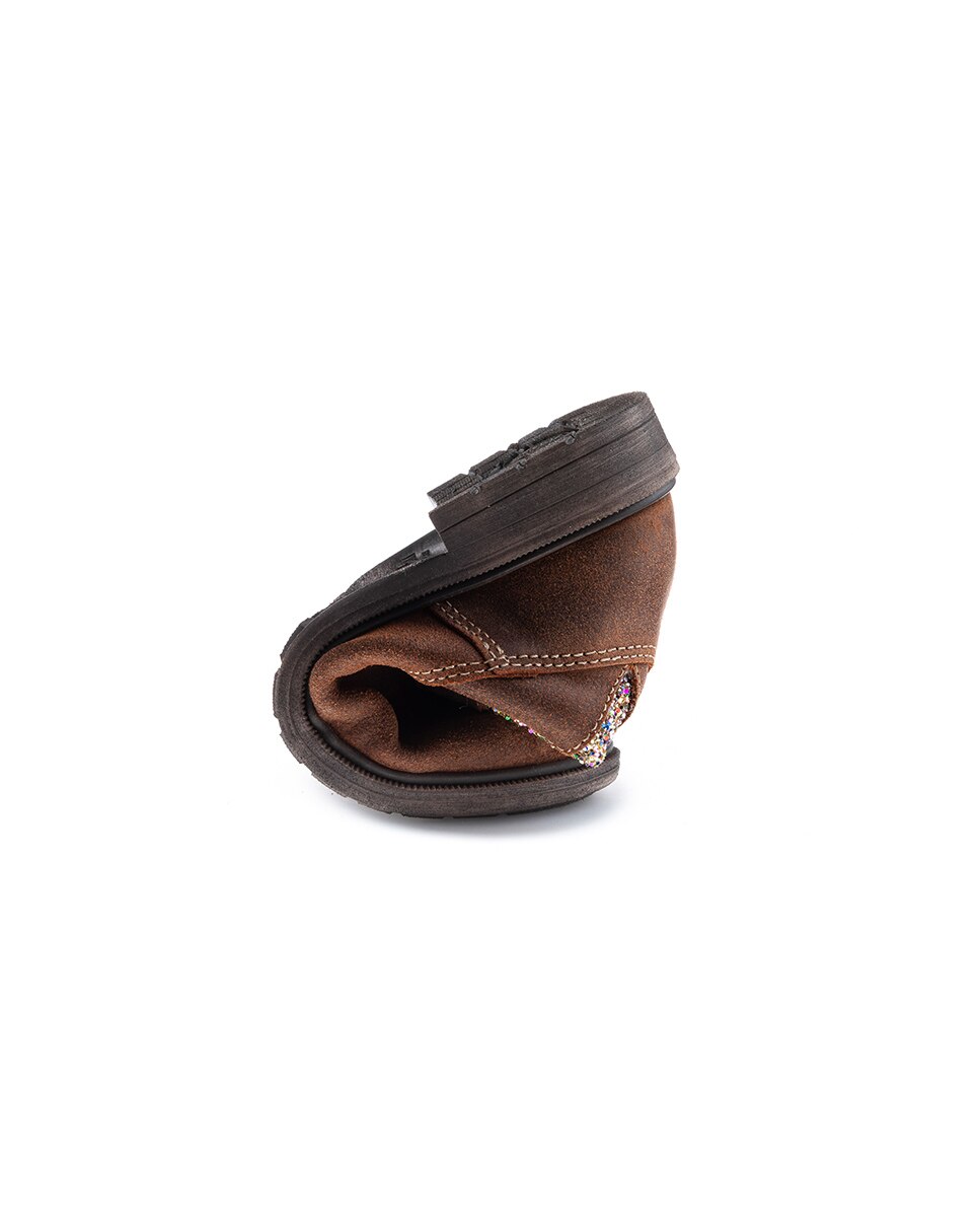 Botas Infantil de Pele com Fecho Zip Pablosky Castanho-2