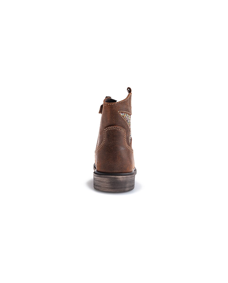 Botas Infantil de Pele com Fecho Zip Pablosky Castanho-6