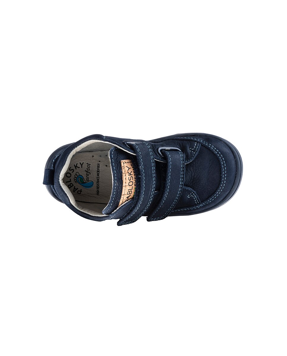 Botas Infantil de Pele com Velcro Pablosky Azul-escuro-5