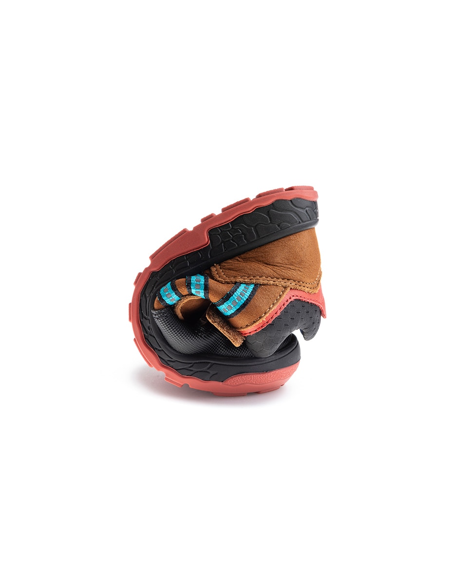 Botas de Leader-tech com Velcro Castanho / Laranja-2