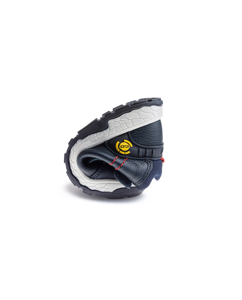 Botas Infantil de Pele e Têxtil Técnico com Velcro Pablosky Azul-escuro-2