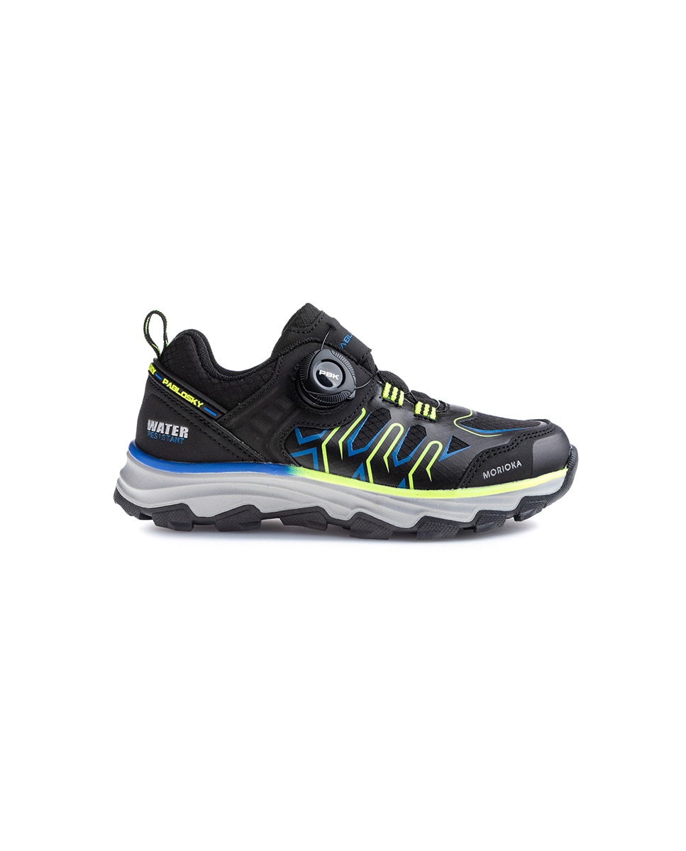 Sapatilhas Desportivas Infantil com Fecho Rotativo Pablosky Preto-6