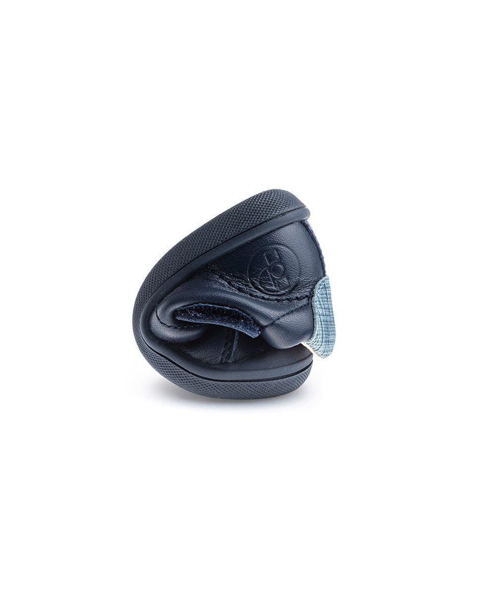 Sapatos para Bebé de Pele com Velcro Azul-marinho-2