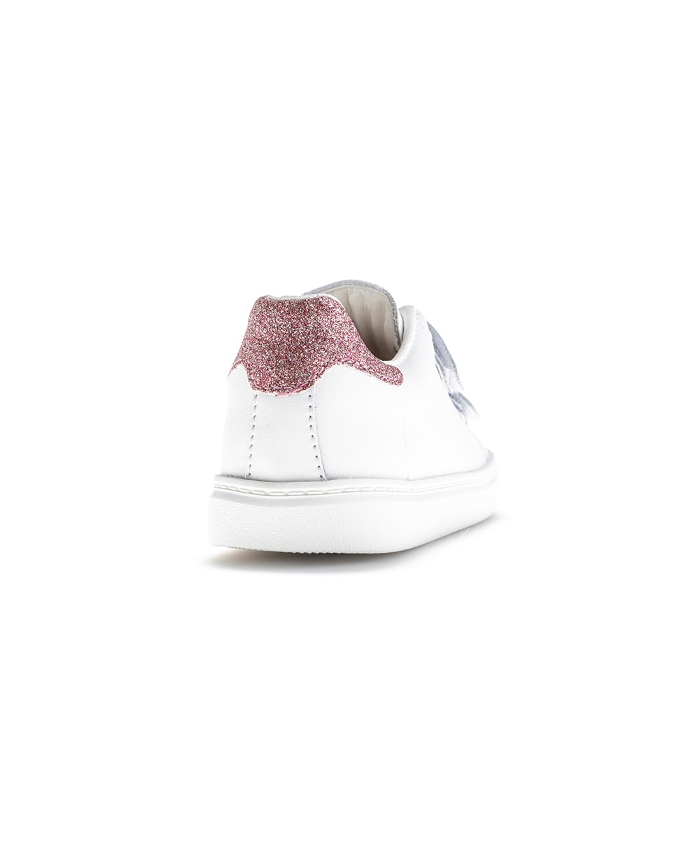 Sapatilhas Pablosky de Pele com Velcro Rosa-6