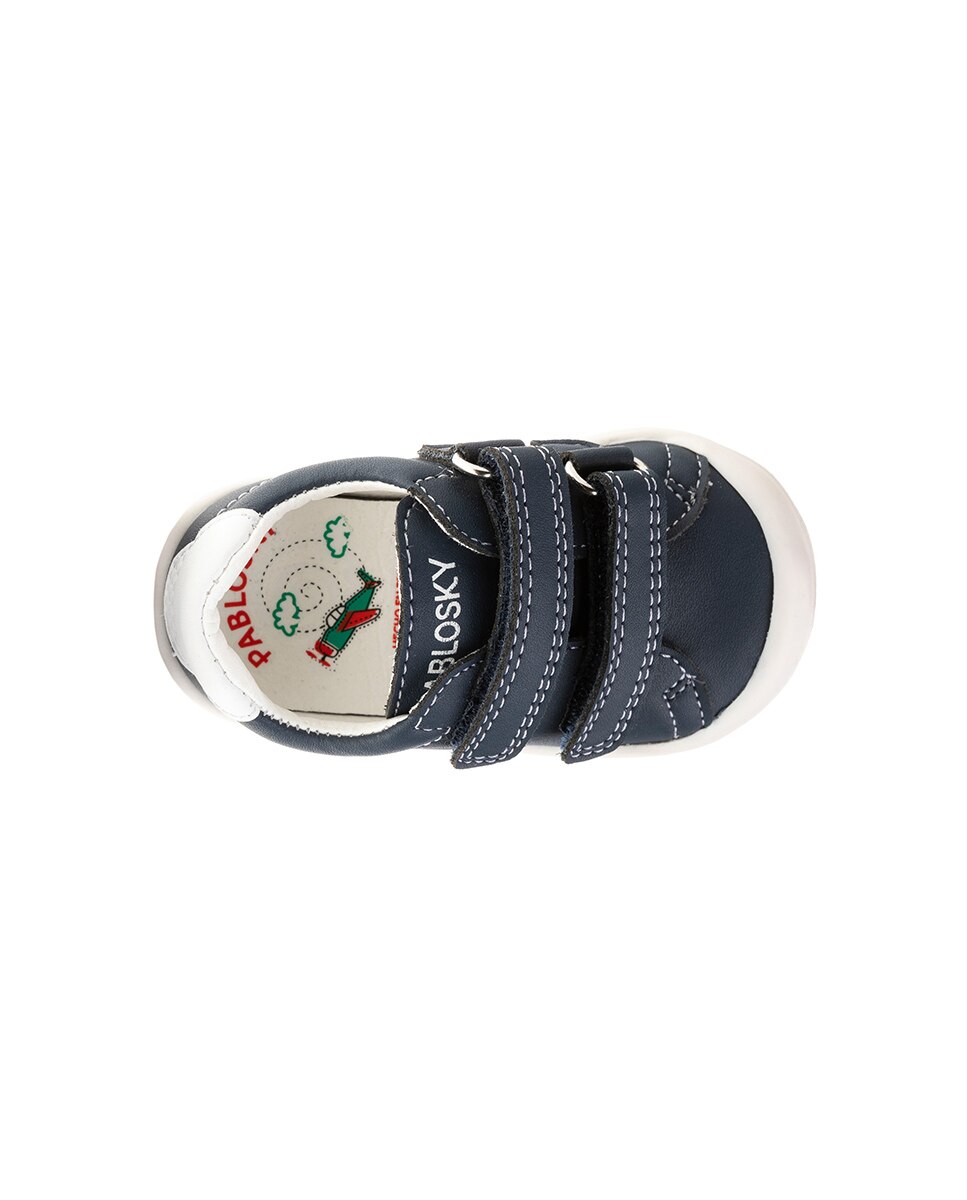 Sapatilhas para Bebés Pablosky Têxteis com Velcro Azul-4