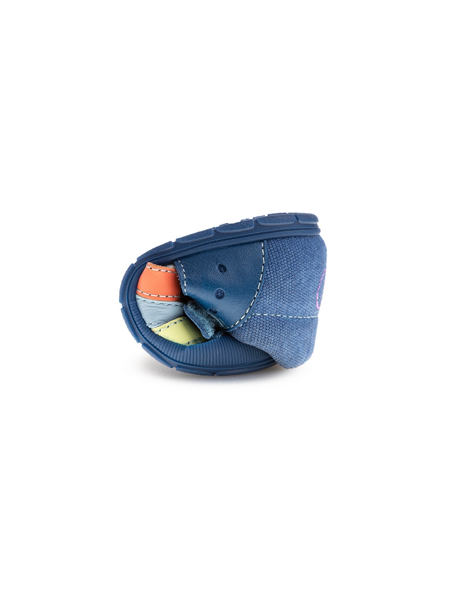 Sandálias para Bebé de Pele e Têxtil Técnico com Velcro Pablosky Azul / Amarelo-2