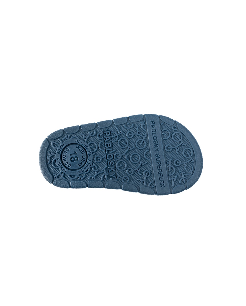 Sandálias para Bebé de Pele e Têxtil Técnico com Velcro Pablosky Azul / Amarelo-3