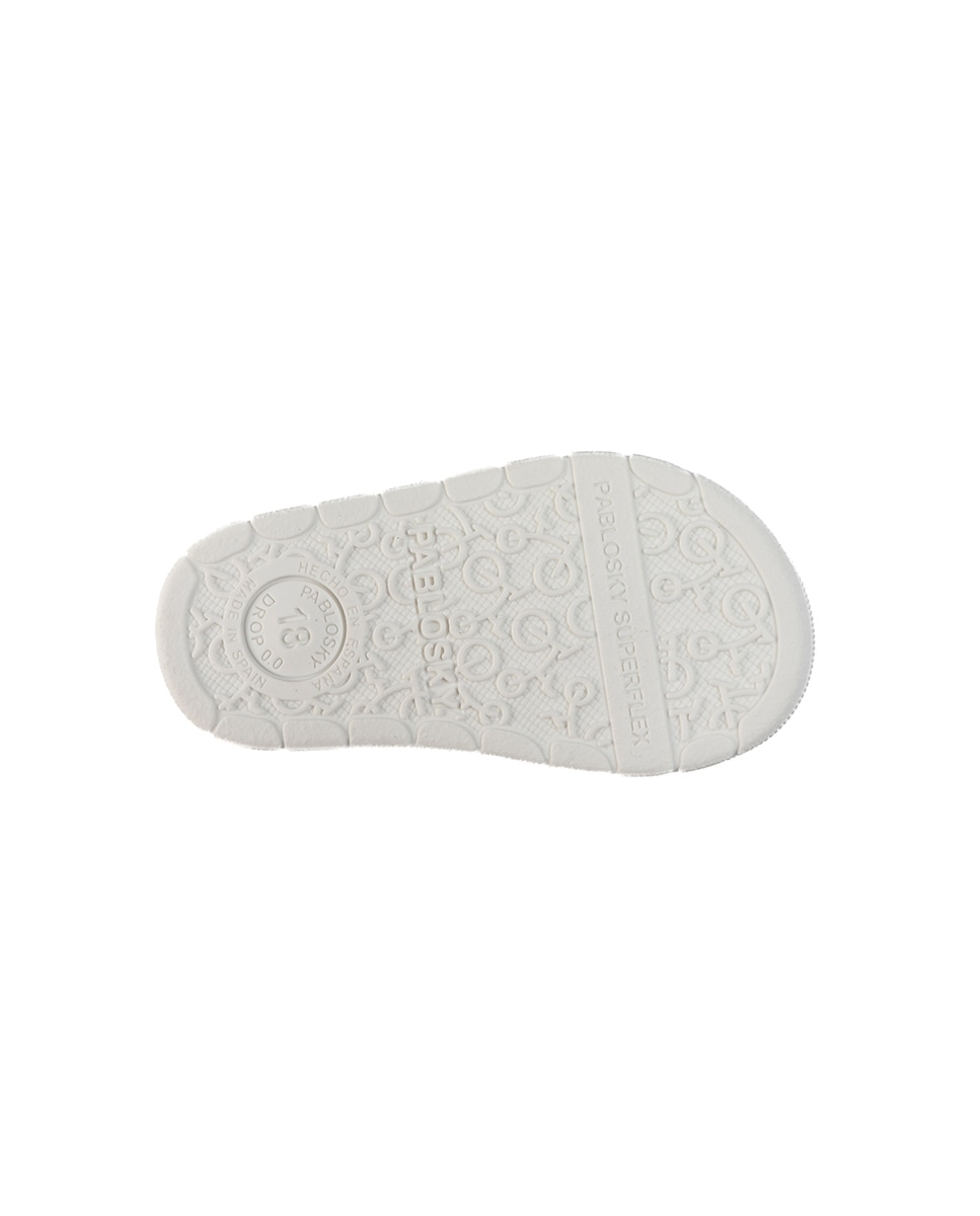 Sandálias para Bebé de Pele com Velcro Pablosky Branco-3