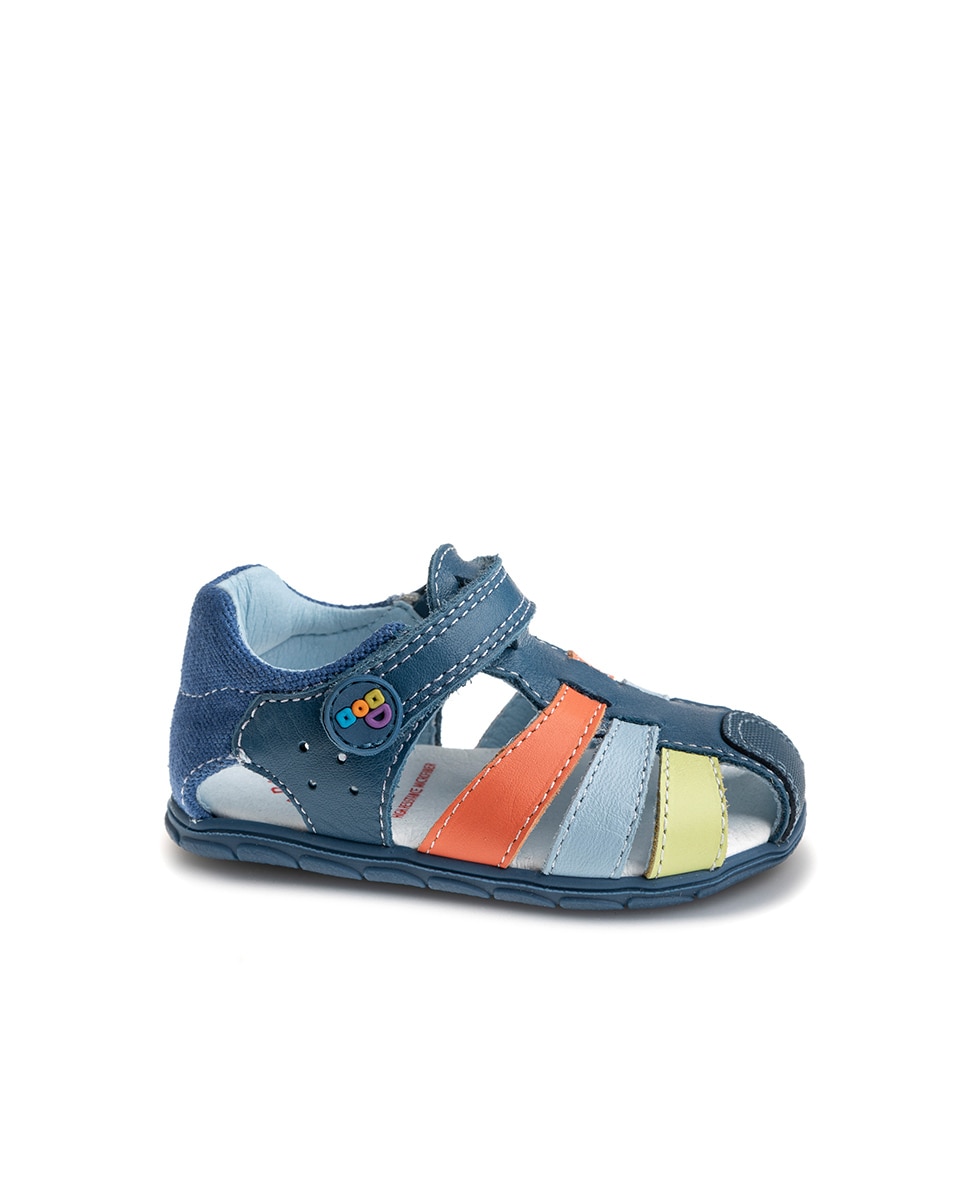 Sandálias para Bebé de Pele com Velcro Pablosky Azul-1