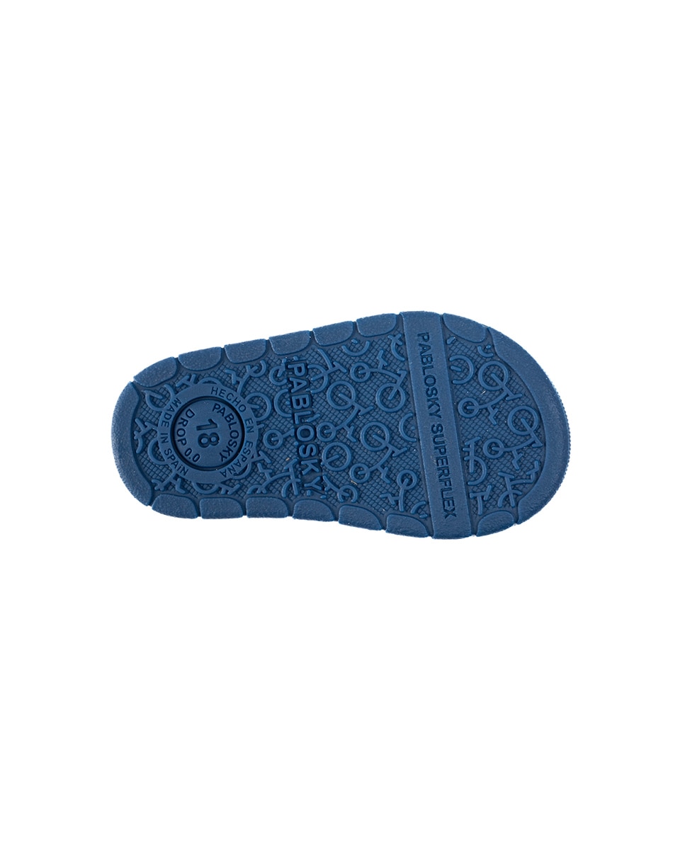 Sandálias para Bebé de Pele com Velcro Pablosky Azul-3