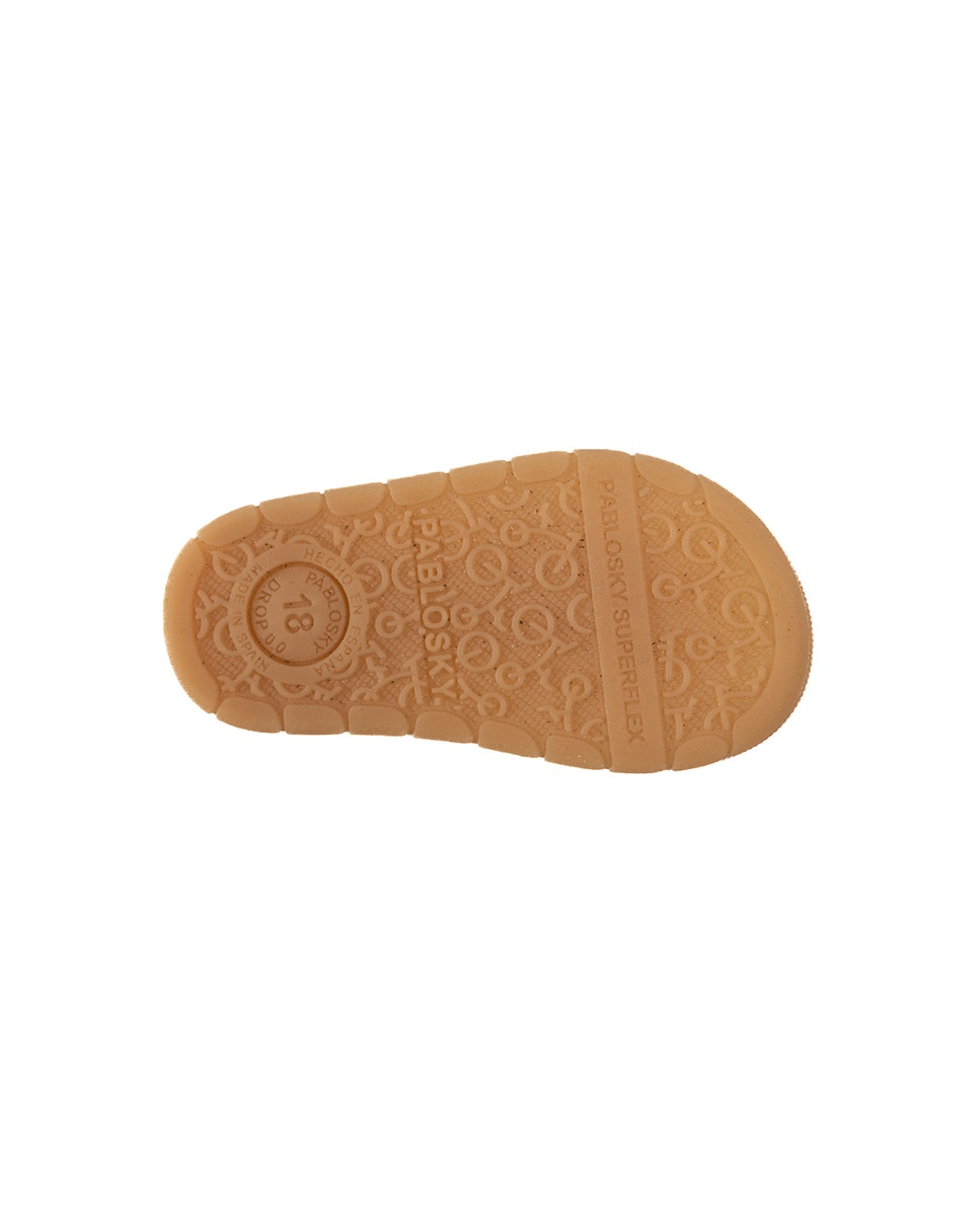Sandálias para Bebé de Pele com Velcro Pablosky Branco-3