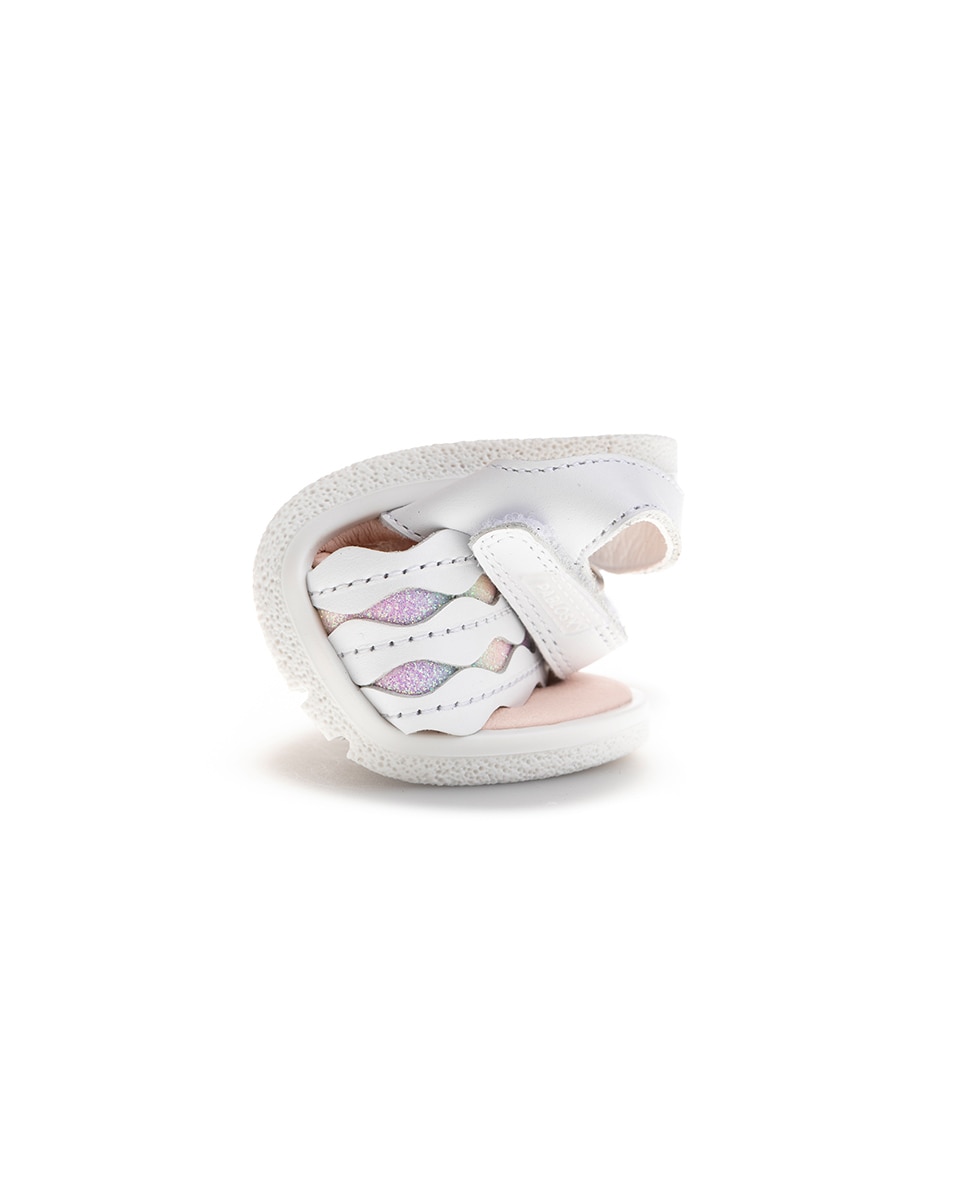 Sandálias para Bebé Barefoot com Velcro Pablosky Branco-gelo-2
