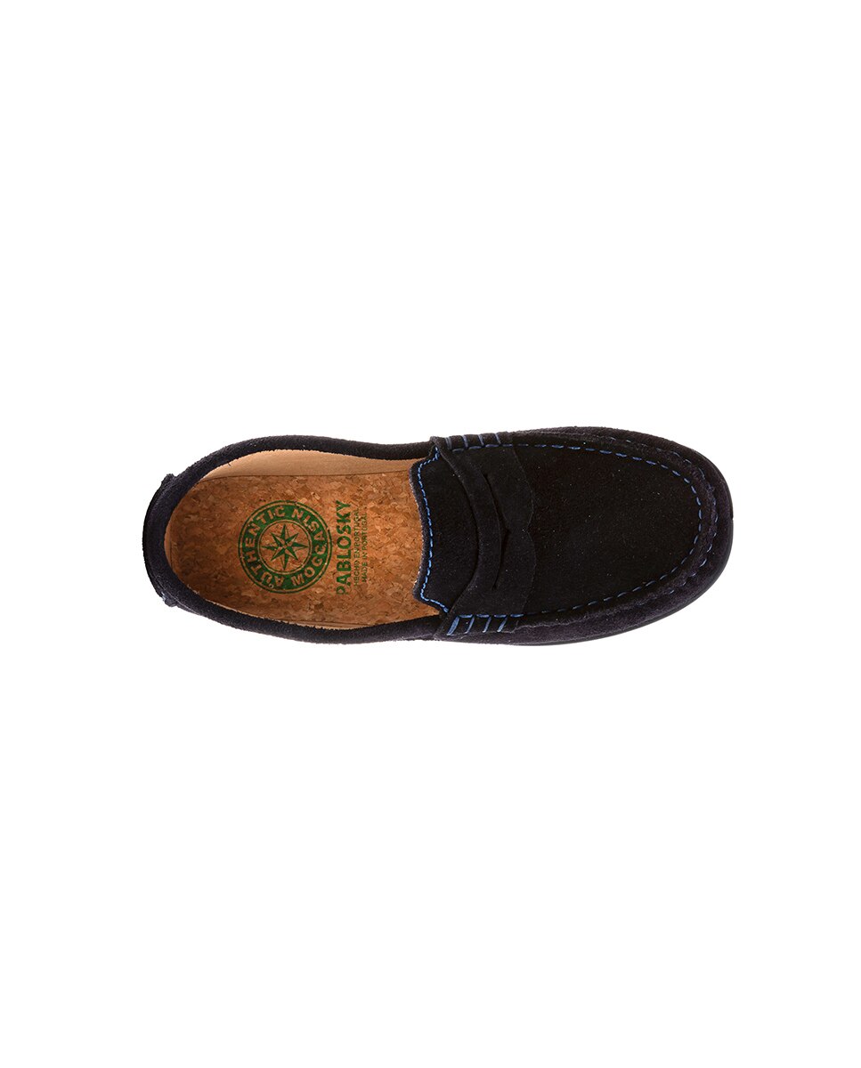 Mocassins Unissexo de Couro Pablosky Azul-marinho-3