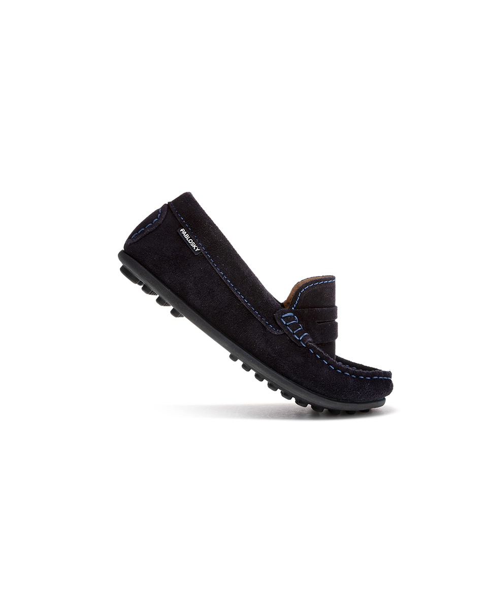 Mocassins Unissexo de Couro Pablosky Azul-marinho-5