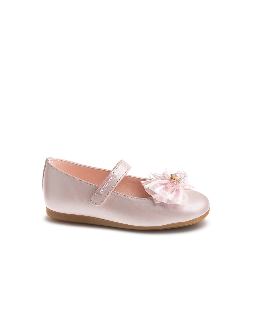 Sapatos de Presilha Infantil com Velcro Rosa-claro-1