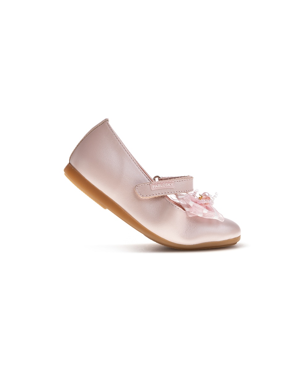 Sapatos de Presilha Infantil com Velcro Rosa-claro-6